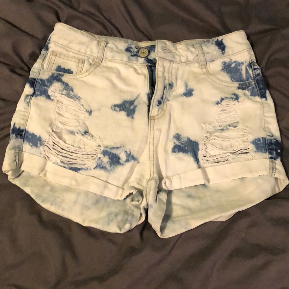 High waisted jean shorts